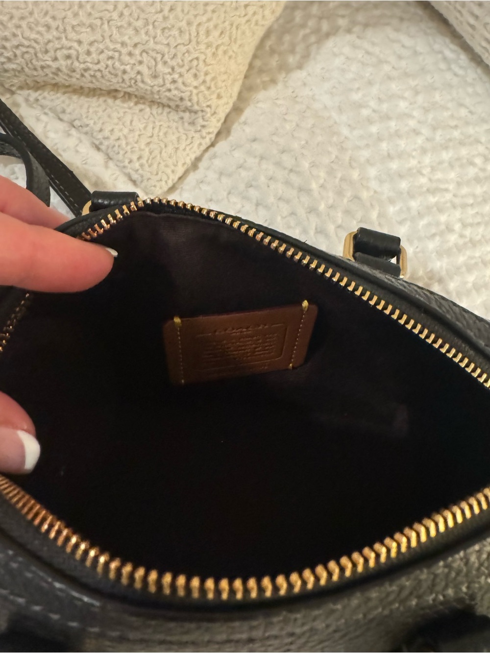 Coach Black Pebbled Leather Mini Rowan with Gold Hardware - Picture 5 of 6